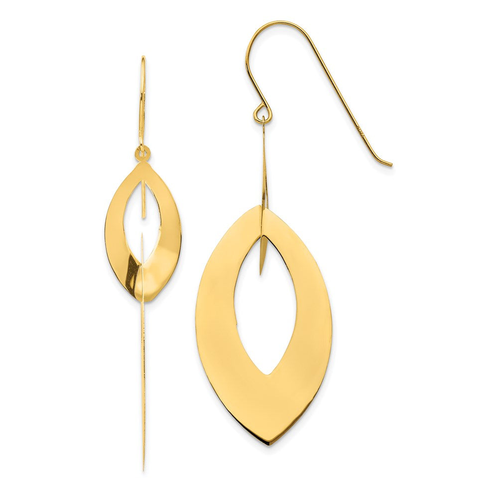 14k Oval Dangle Earrings