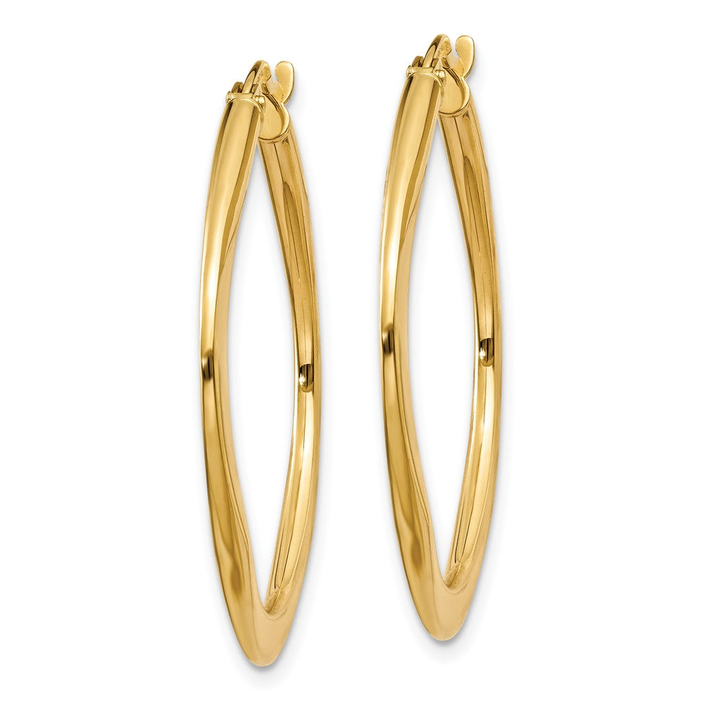14k 2x Tapered Square Hoop Earrings