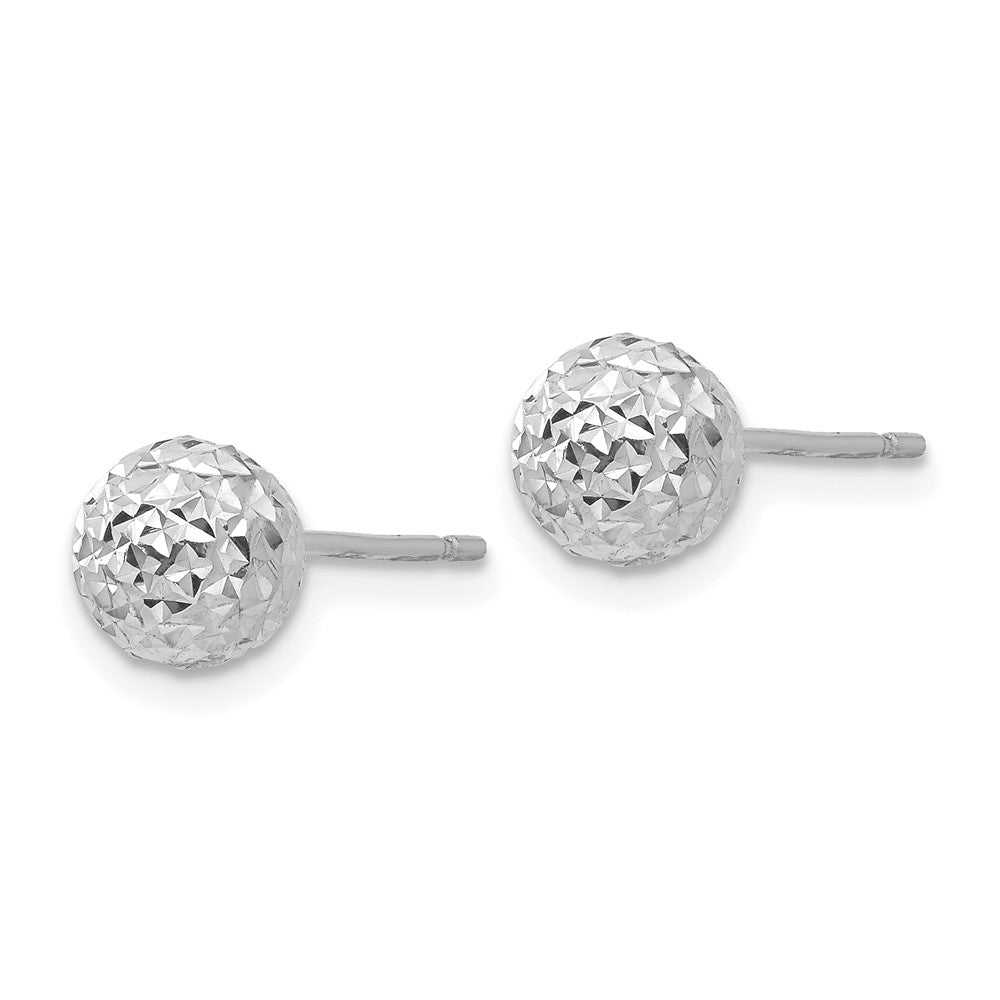 14K White Gold Ball Post Earrings