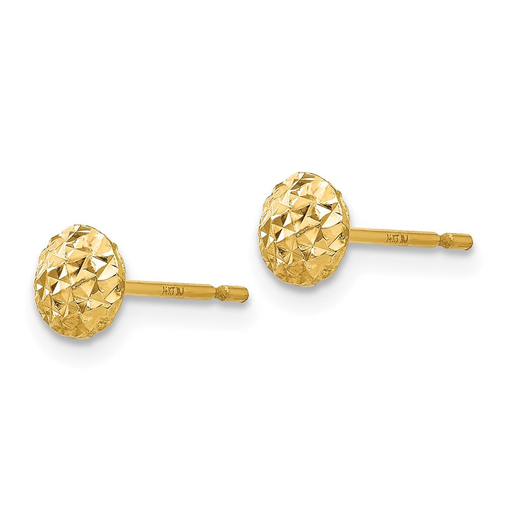 14K Gold Circle Puff Post Earrings