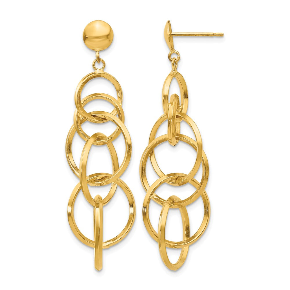 14k Intertwined Circles Drop Post Earrings
