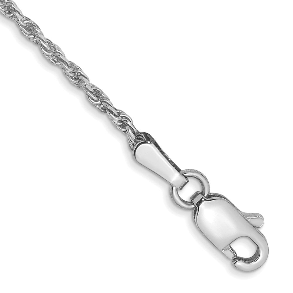 14K White Gold Diamond-cut Machine Made Rope with Lobster Clasp Chain Chain