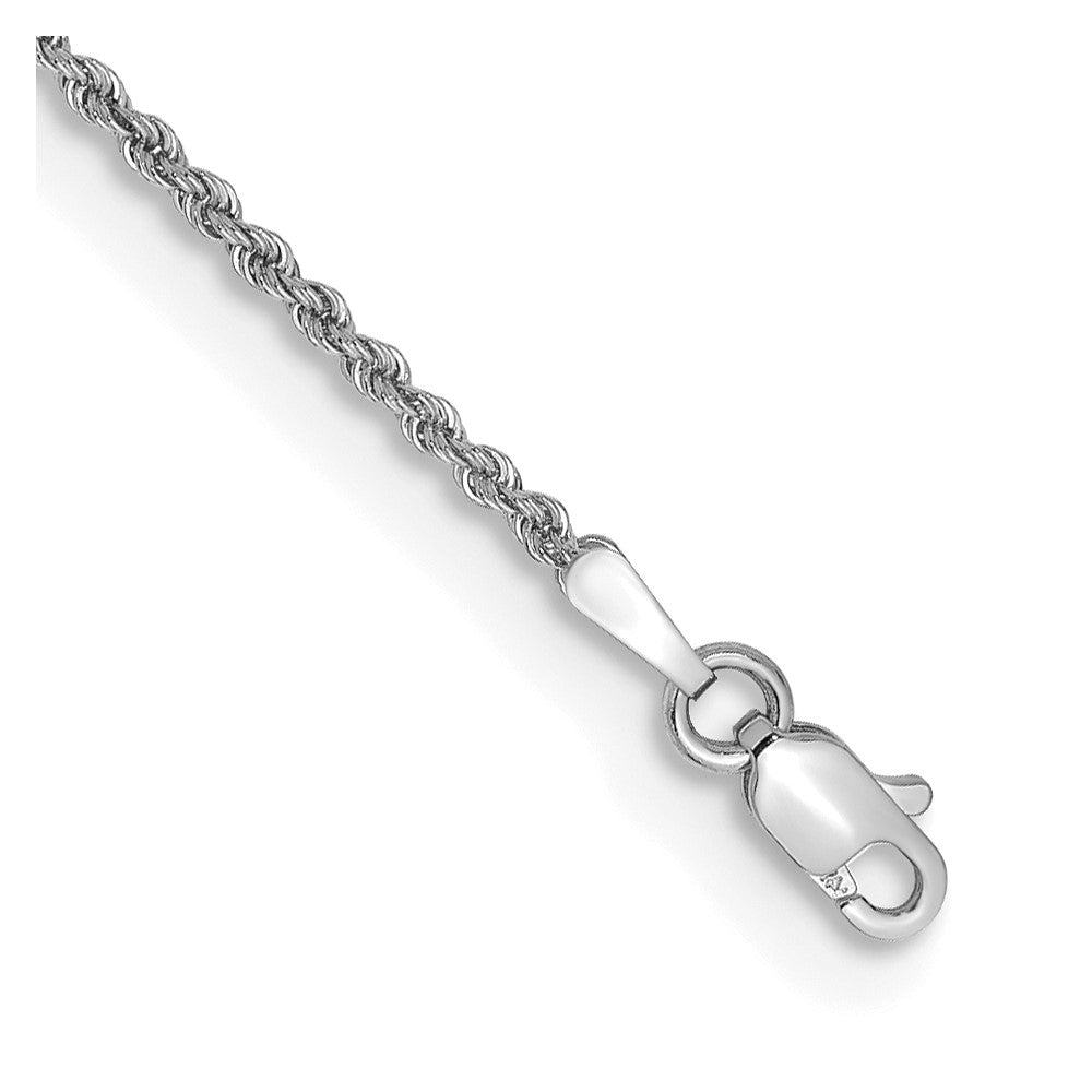 14K White Gold 7 inch 1.5mm Regular Rope with Lobster Clasp Chain