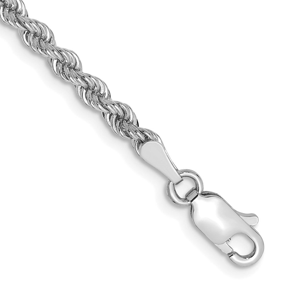 14K White Gold 7 inch 2.75mm Regular Rope with Lobster Clasp Chain