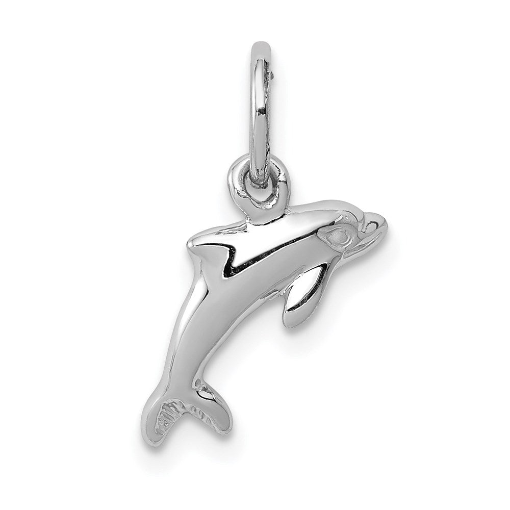 14k White Gold Dolphin Charm