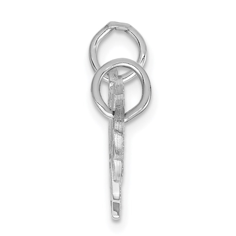 14K White Gold Polished 2-Piece Break-Apart HE WHO HOLDS THE KEY CAN UNLOCK MY HEART Charm