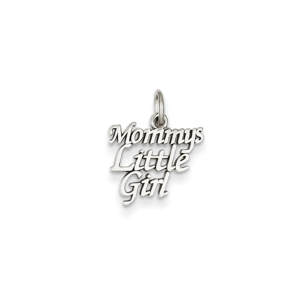 14k White Gold Mommy's Little Girl Charm