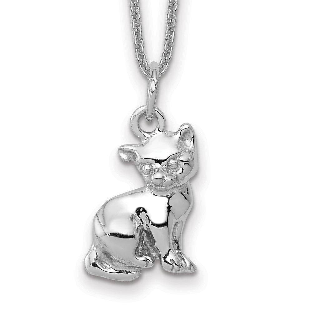 14k White Gold Cat Necklace