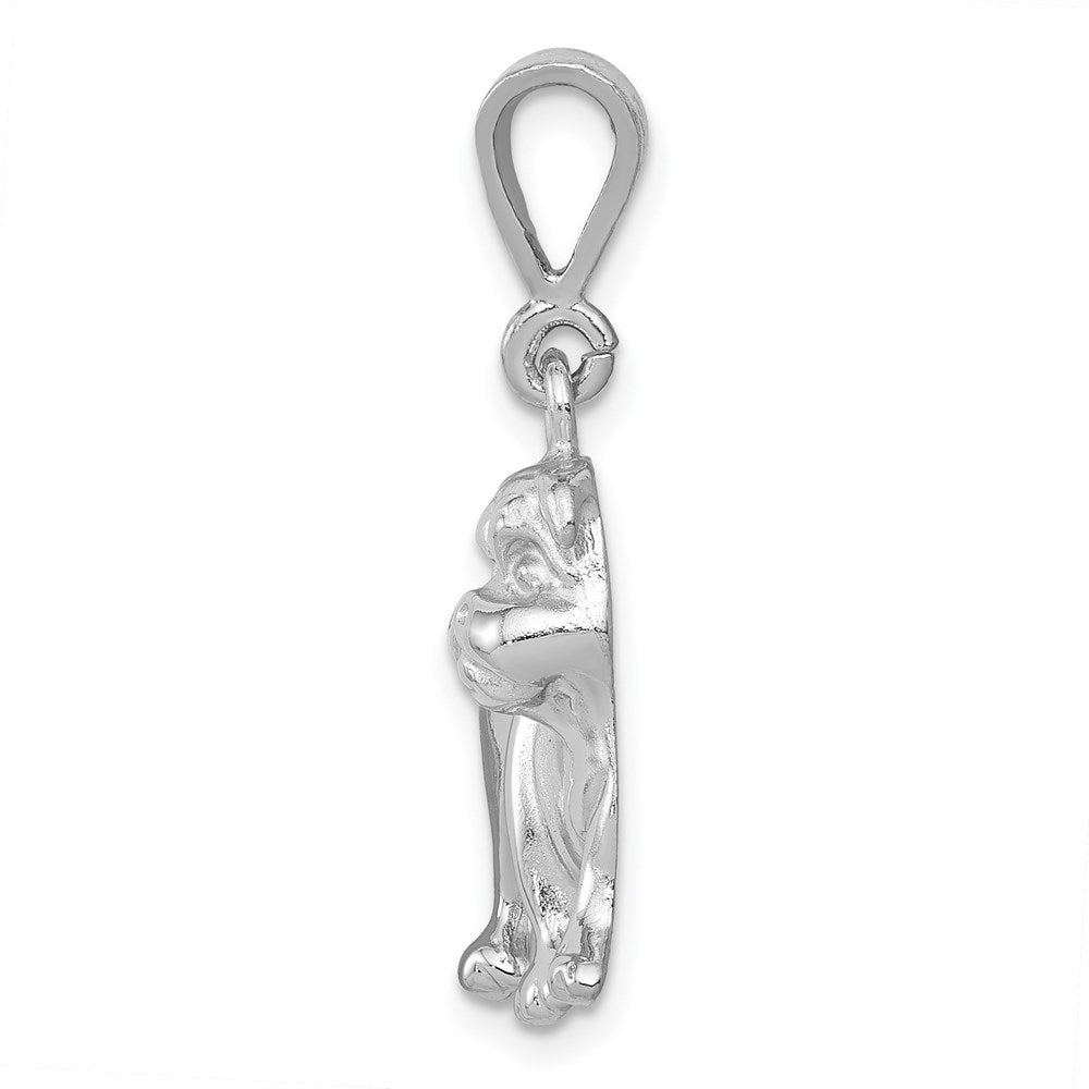 14k White Gold Bulldog Necklace