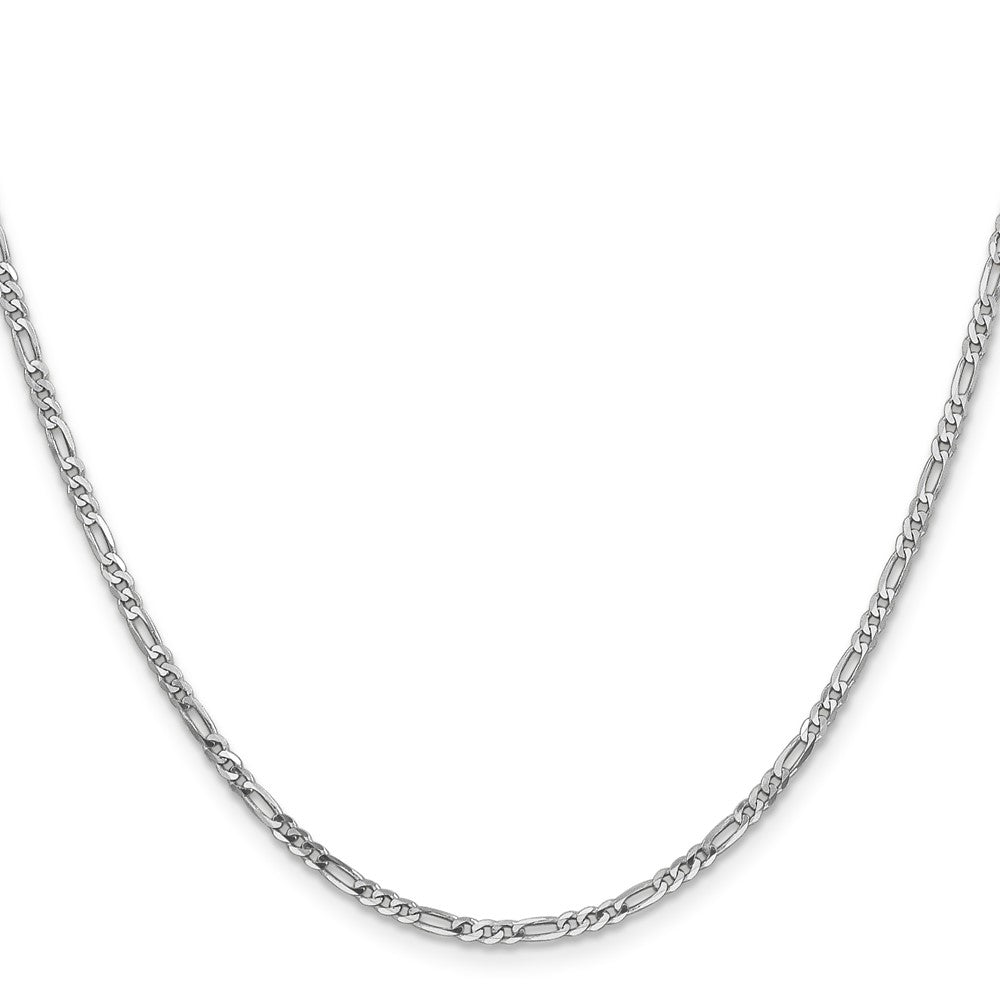 14K White Gold Flat Figaro with Lobster Clasp Chain