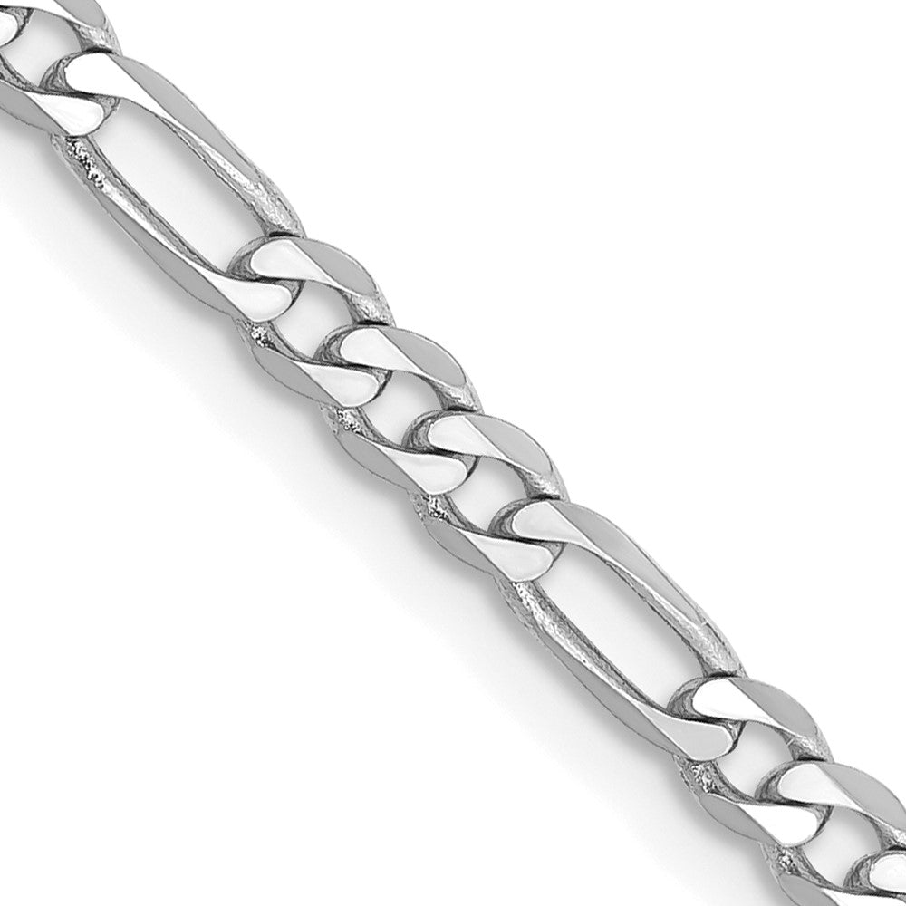 14K White Gold Flat Figaro with Lobster Clasp Chain