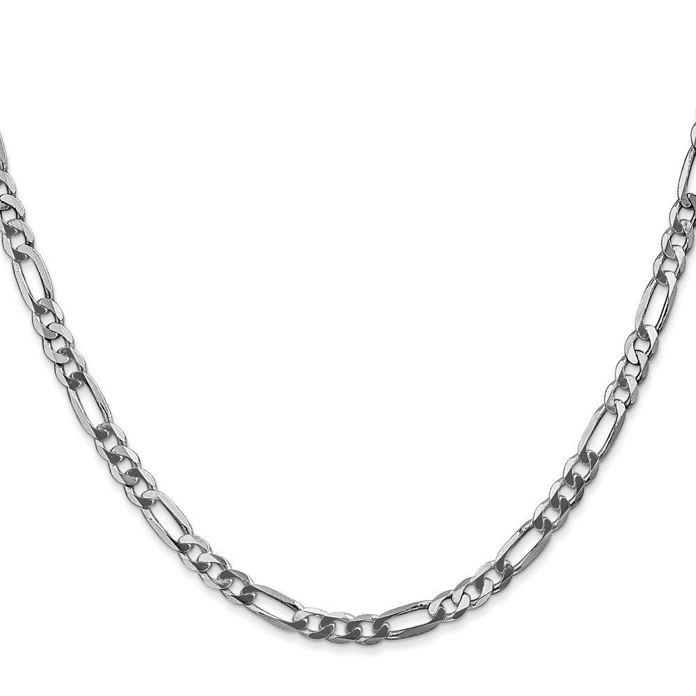 14K White Gold Flat Figaro with Lobster Clasp Chain