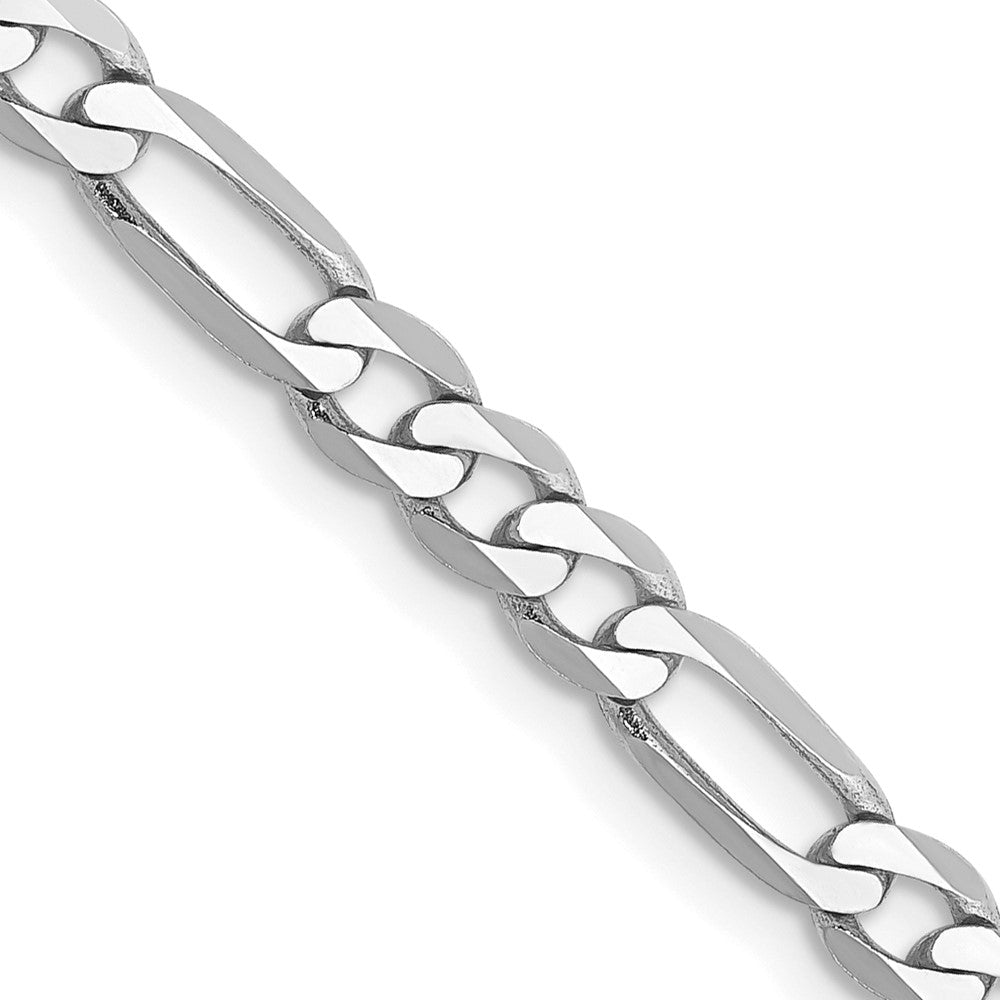 14K White Gold Flat Figaro with Lobster Clasp Chain