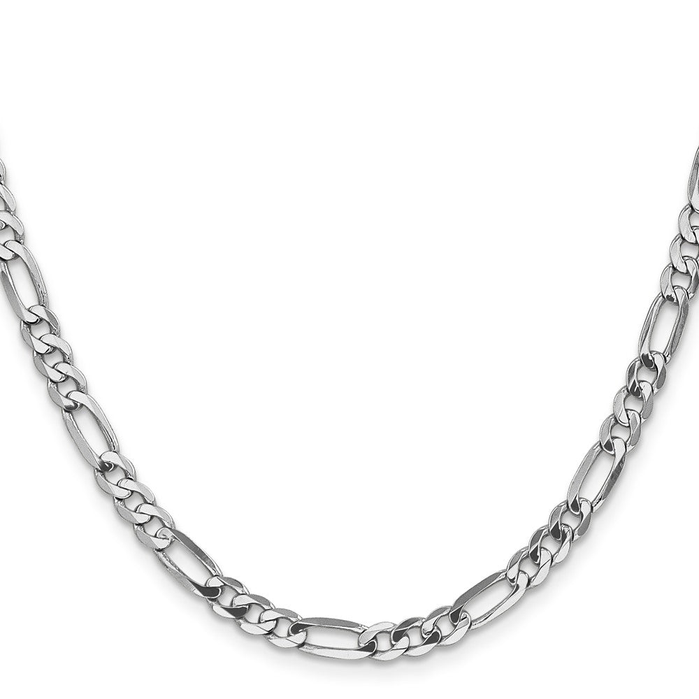 14K White Gold Flat Figaro with Lobster Clasp Chain