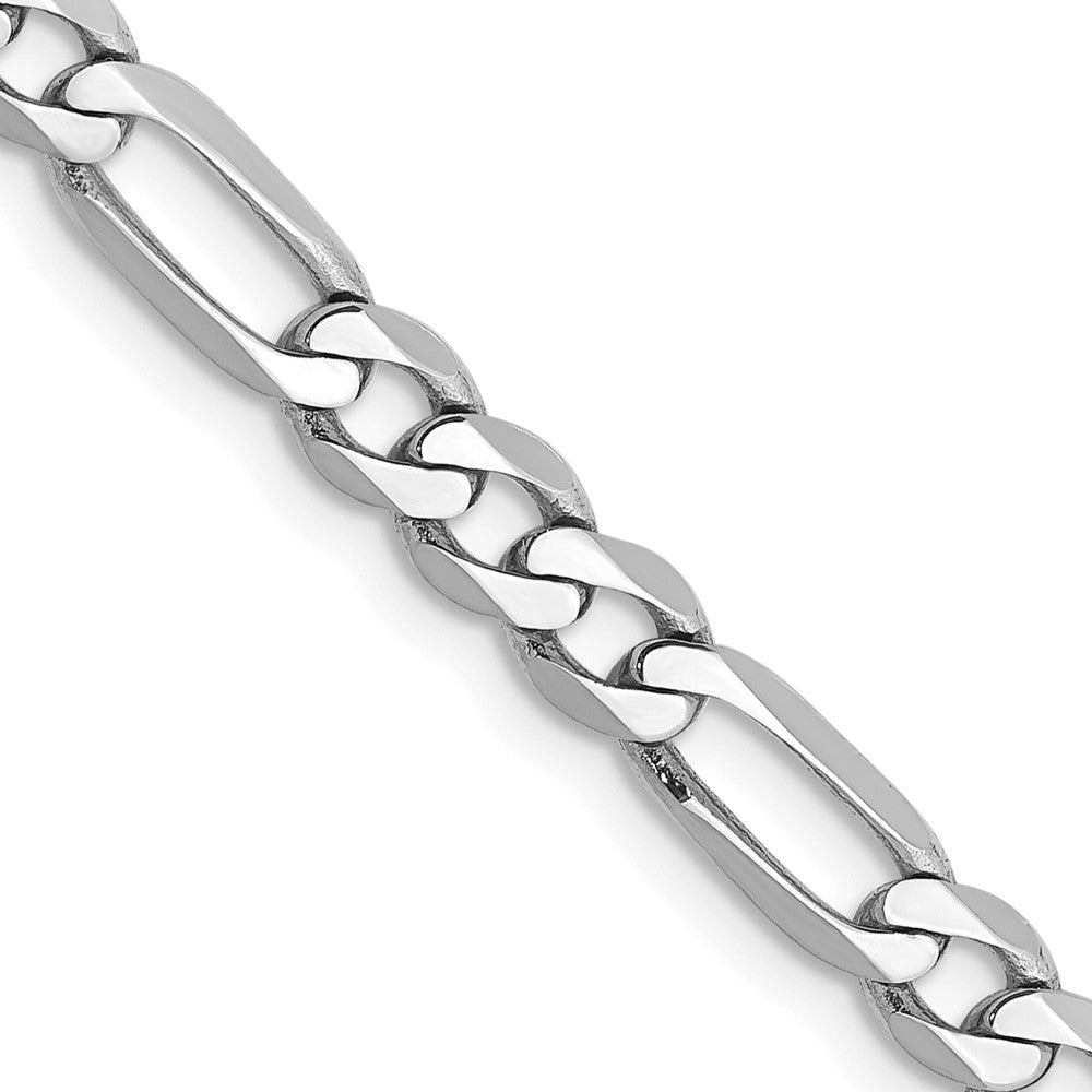 14K White Gold Flat Figaro with Lobster Clasp Chain