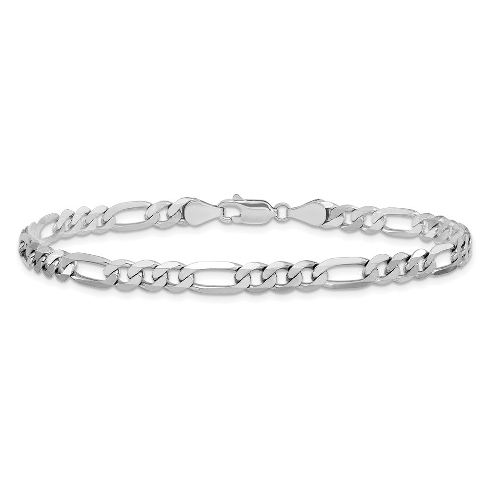 14K White Gold Flat Figaro with Lobster Clasp Chain