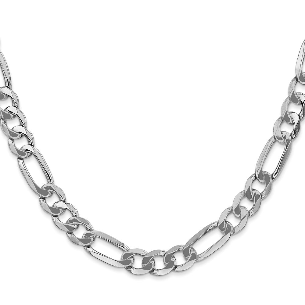 14K White Gold Flat Figaro with Lobster Clasp Chain