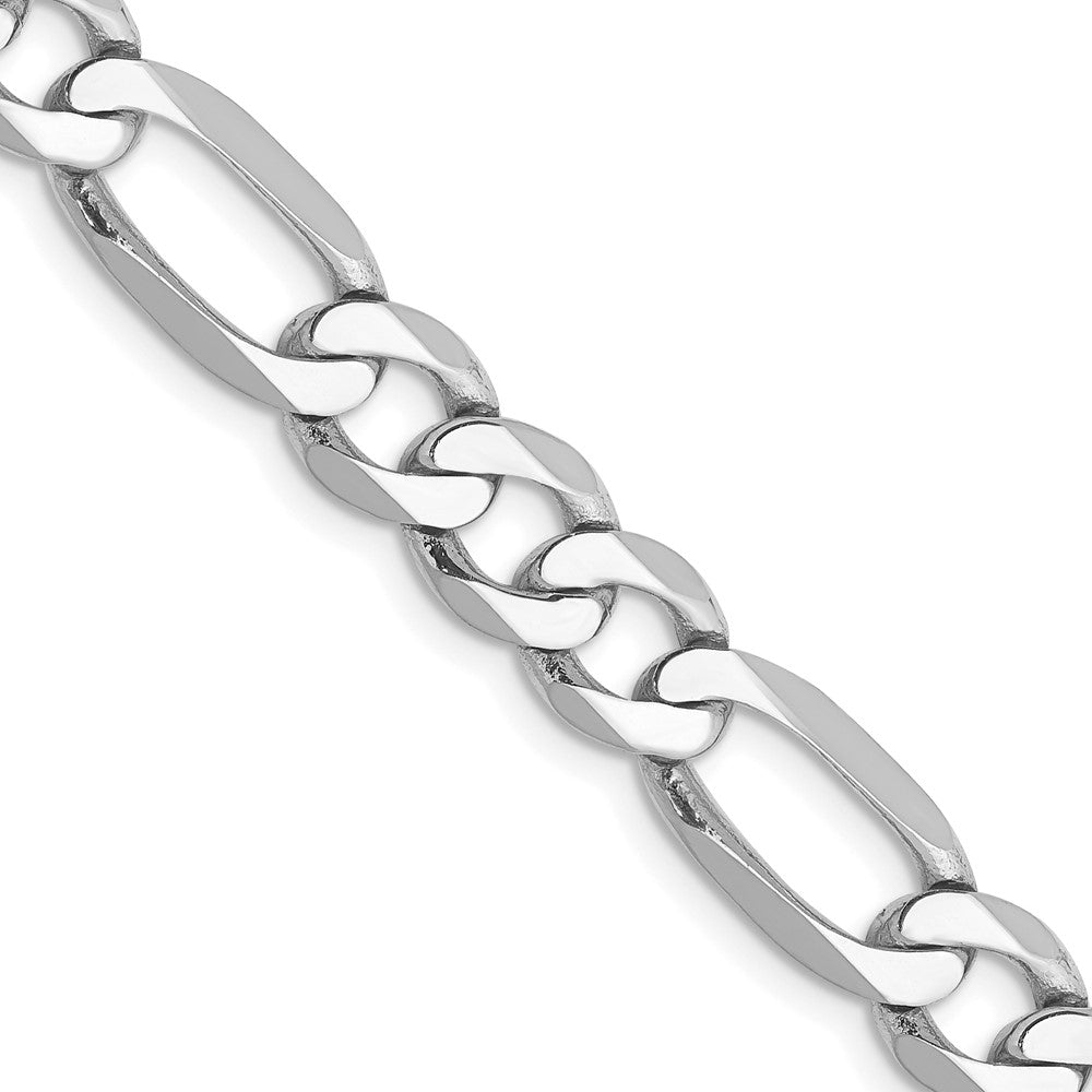 14K White Gold Flat Figaro with Lobster Clasp Chain