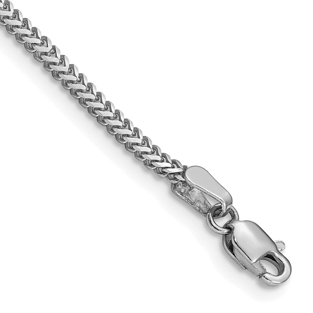 14K White Gold 7 inch 1.4mm Franco with Lobster Clasp Bracelet