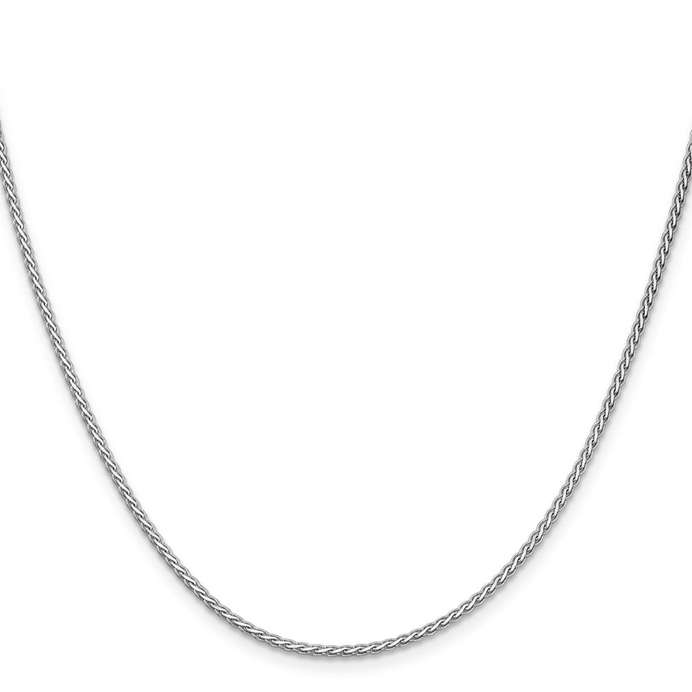 14K White Gold Flat Wheat with Lobster Clasp Chain