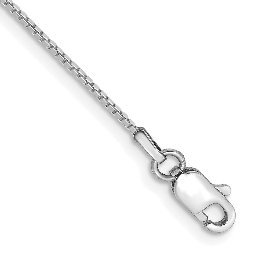 14K White Gold Box with Lobster Clasp Anklet