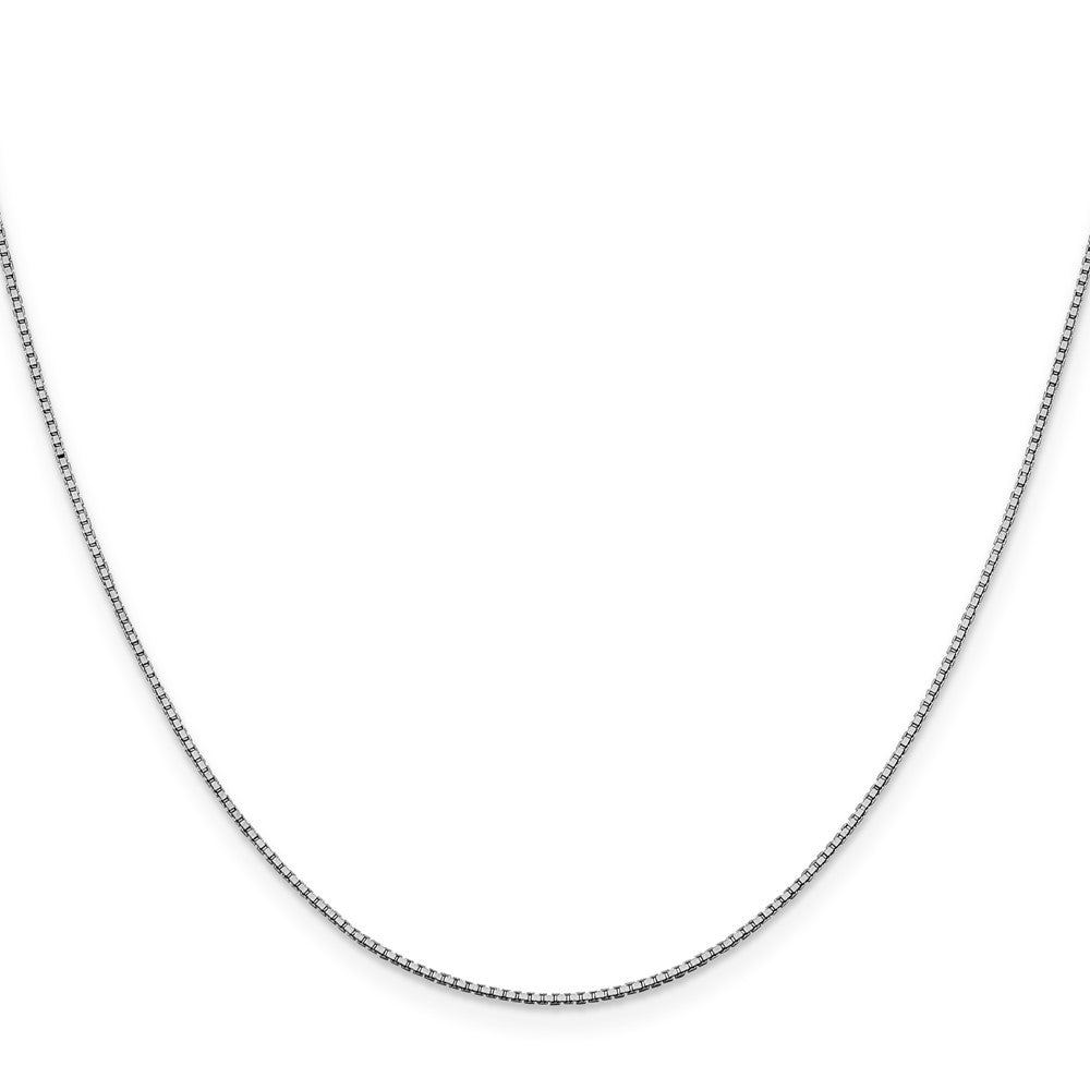 14K White Gold Box with Lobster Clasp Chain