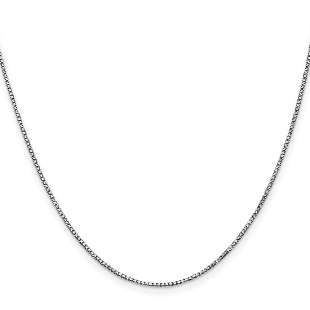 14K White Gold Box with Lobster Clasp Chain