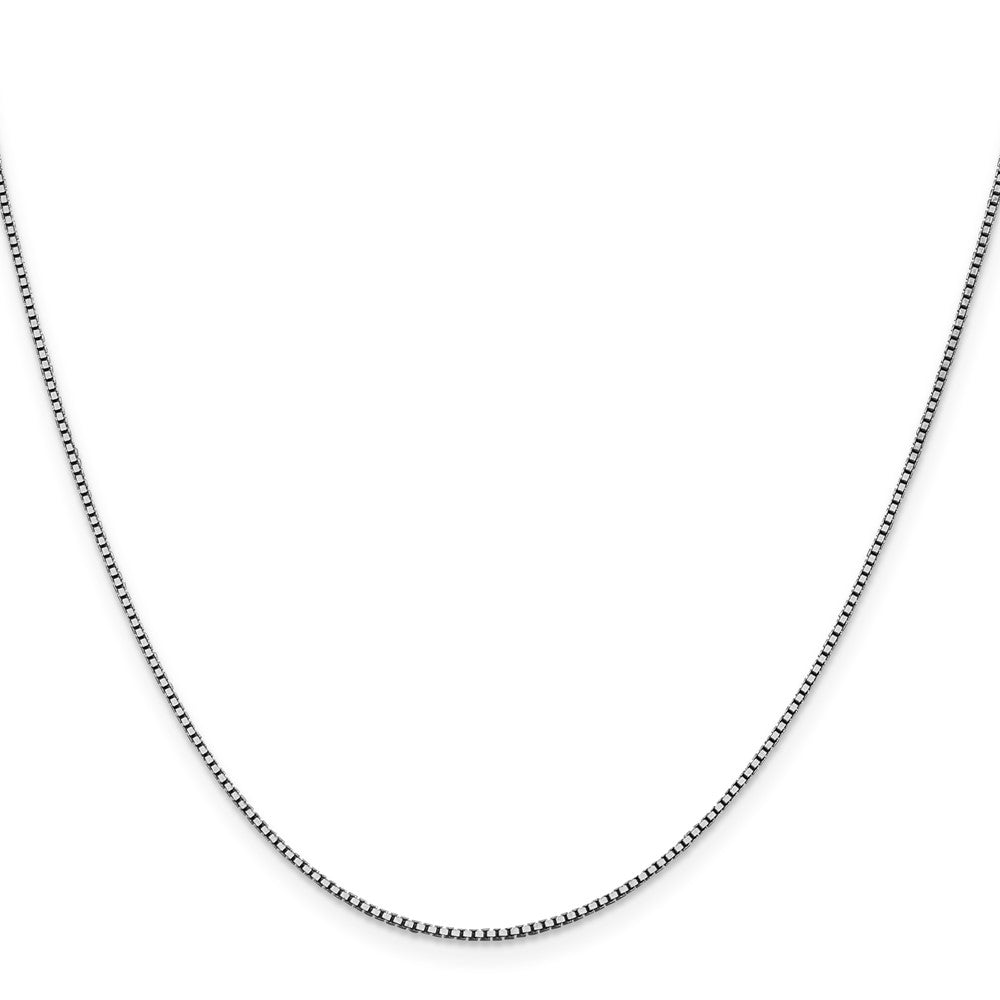 14K White Gold Box with Lobster Clasp Chain