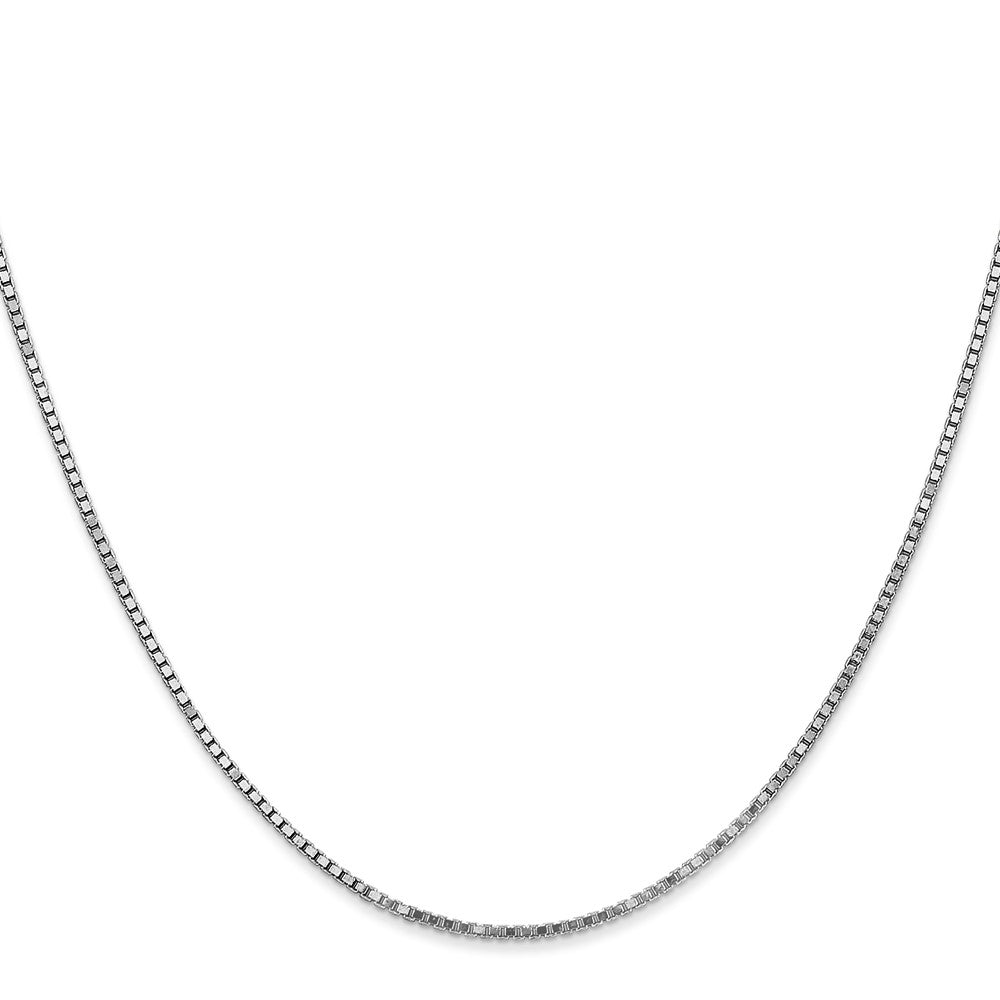 14K White Gold Box with Lobster Clasp Chain