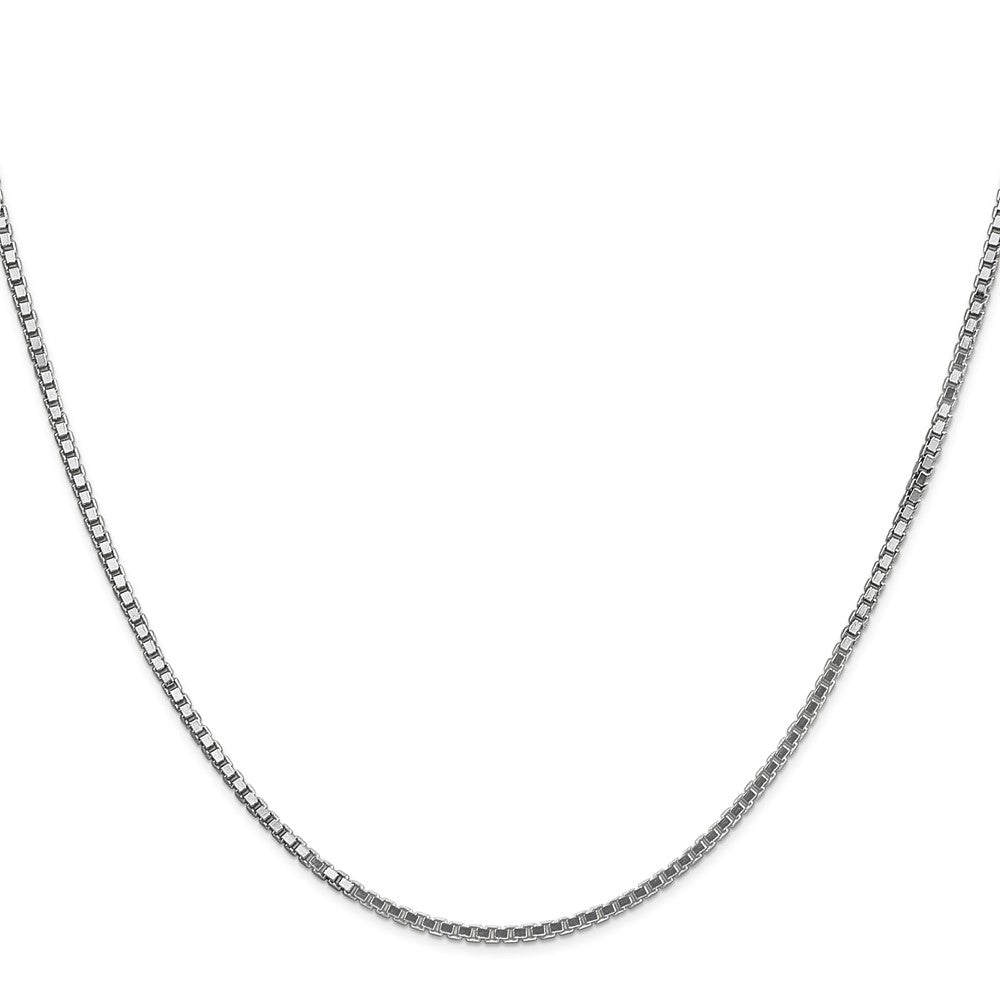 14K White Gold Box with Lobster Clasp Chain