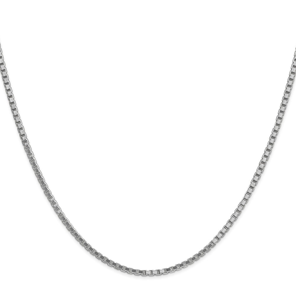 14K White Gold Box with Lobster Clasp Chain