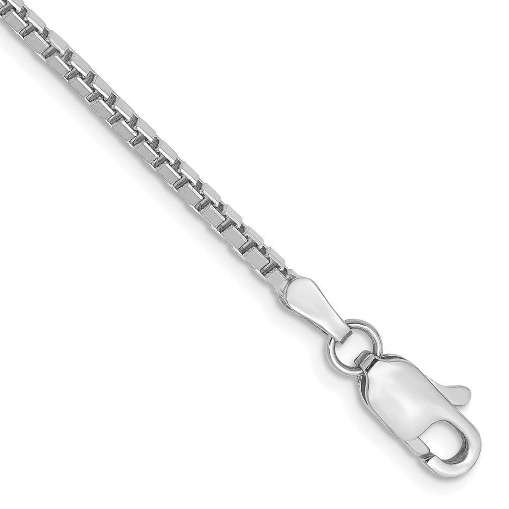 14K White Gold Box with Lobster Clasp Bracelet