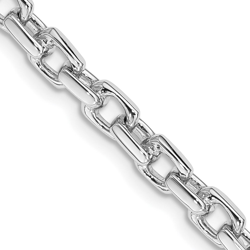 14K White Gold Hand Polished Fancy Link with Fancy Lobster Clasp Chain