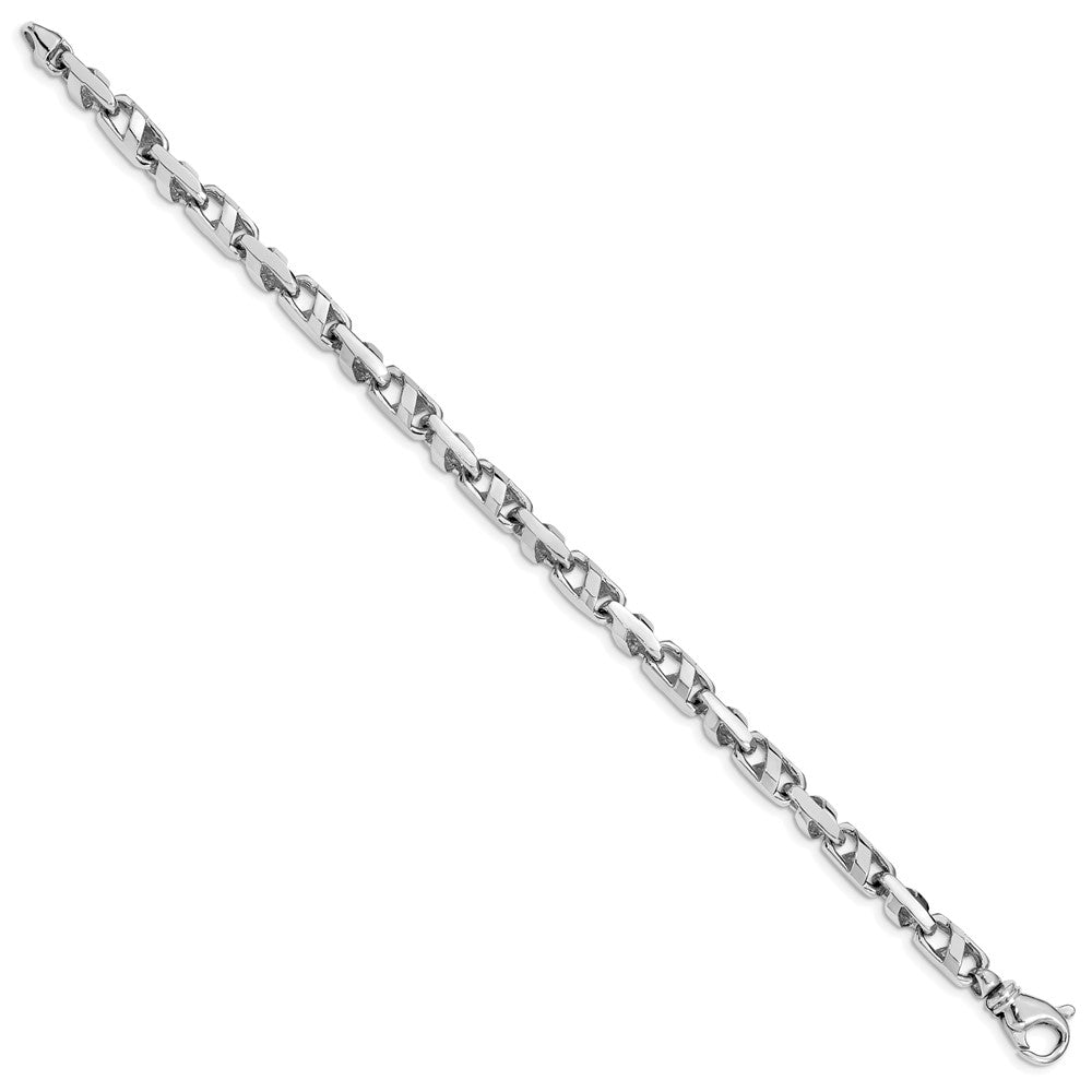 14K White Gold Fancy Link with Fancy Lobster Clasp Bracelet