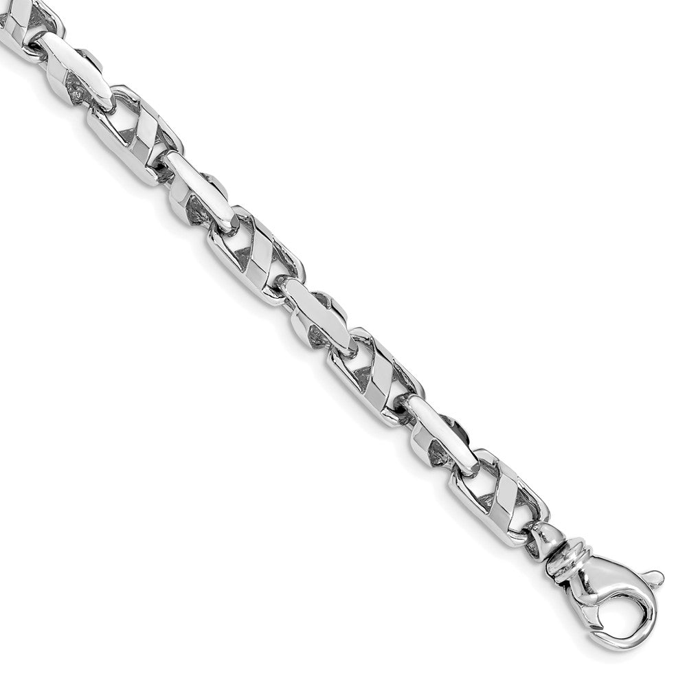 14K White Gold Fancy Link with Fancy Lobster Clasp Bracelet