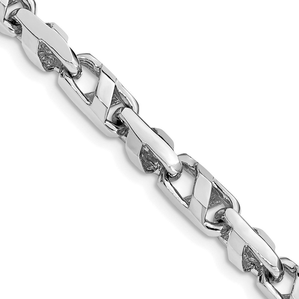 14K White Gold 9 inch 5.5mm Fancy Link with Fancy Lobster Clasp Bracelet