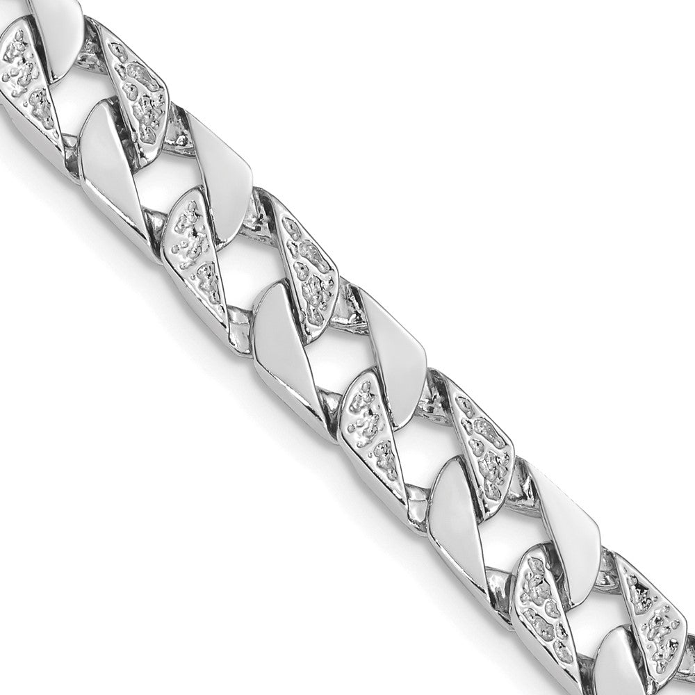 14K White Gold Hand Polished Fancy Link with Fancy Lobster Clasp Bracelet