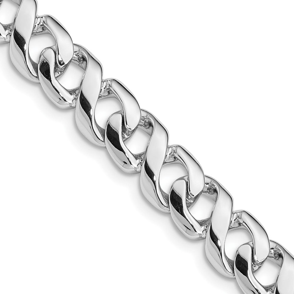 14K White Gold Hand Polished Fancy Link with Fancy Lobster Clasp Chain