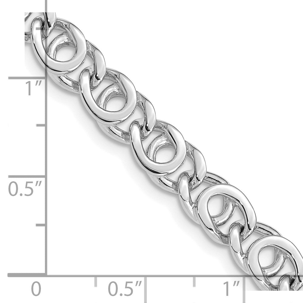 14K White Gold Hand Polished Fancy Link with Fancy Lobster Clasp Chain