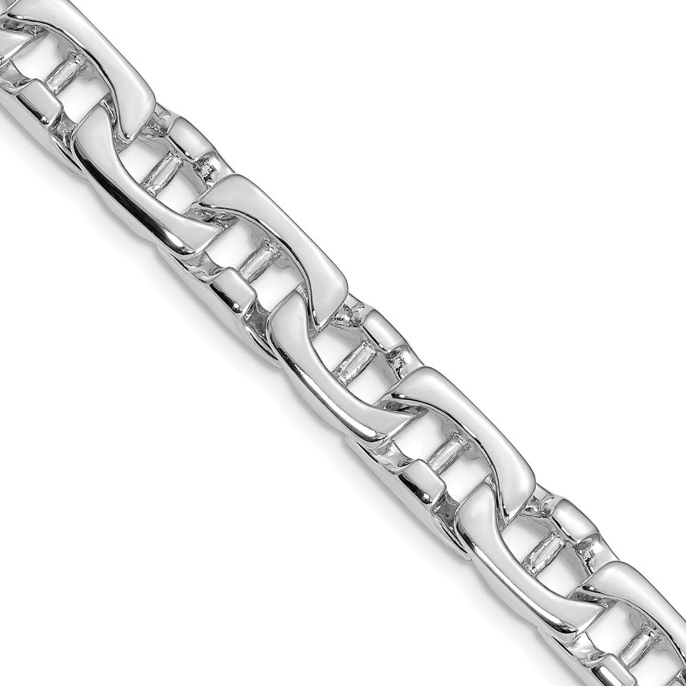 14K White Gold Hand Polished Fancy Link with Fancy Lobster Clasp Chain