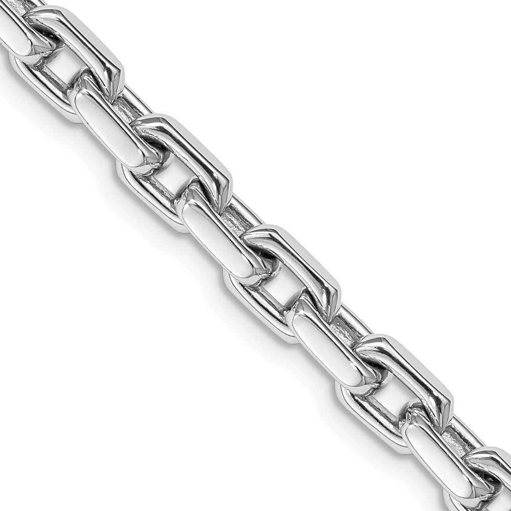 14K White Gold Hand Polished Fancy Link with Lobster Clasp Chain