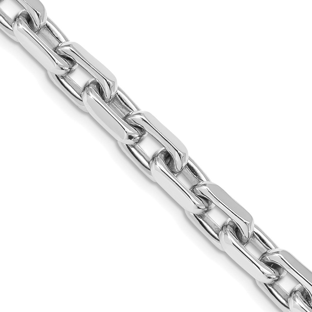 14K White Gold 9 inch 7mm Hand Polished Fancy Link with Lobster Clasp Chain