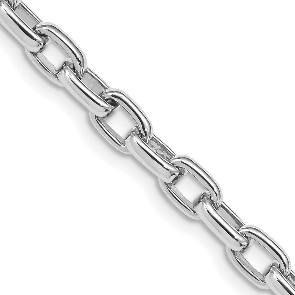 14K White Gold Hand Polished Fancy Link with Lobster Clasp Bracelet