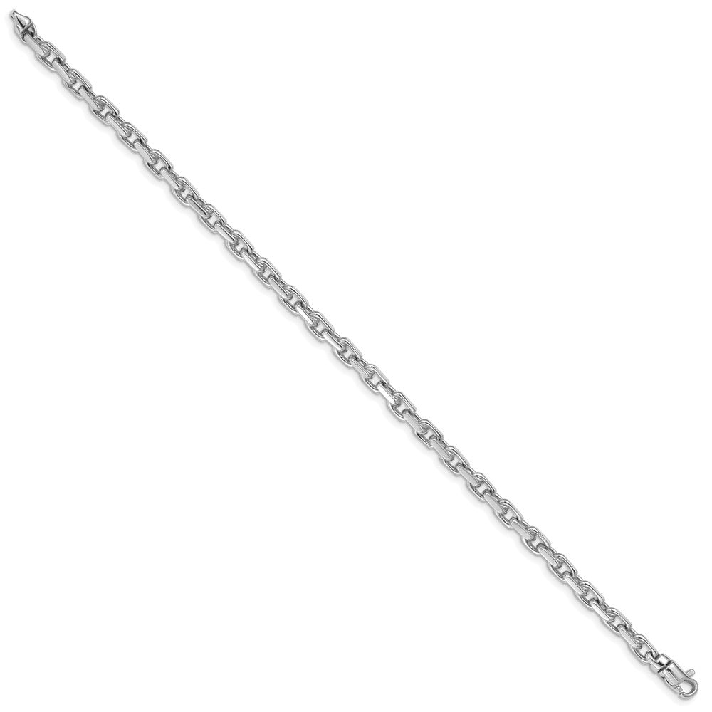 14K White Gold 8.25 inch 4.2mm Hand Polished Fancy Link with Lobster Clasp Bracelet