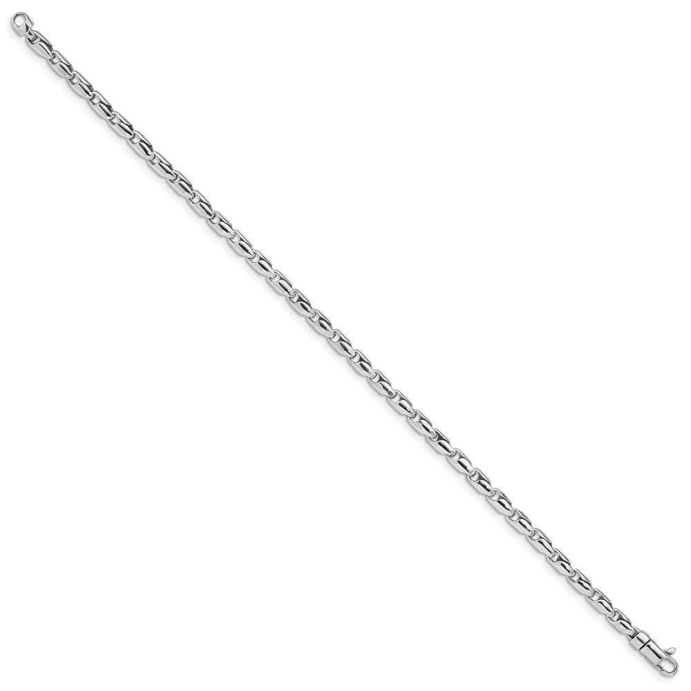 14K White Gold 7.25 inch 3mm Hand Polished Fancy Link with Lobster Clasp Bracelet