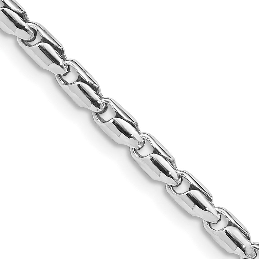 14K White Gold Hand Polished Fancy Link with Lobster Clasp Chain