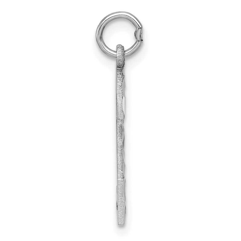 14kw Large Brushed Diamond-cut Number 2 Charm