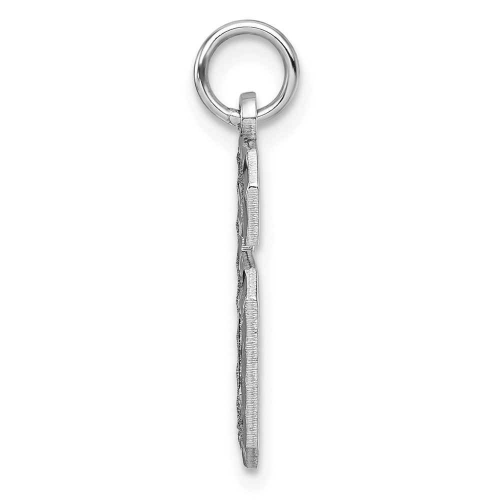 14kw Large Brushed Diamond-cut Number 6 Charm