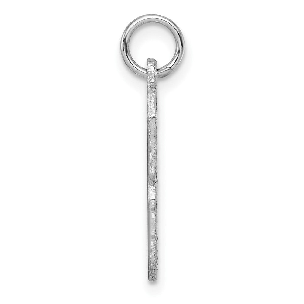 14kw Large Brushed Diamond-cut Number 8 Charm