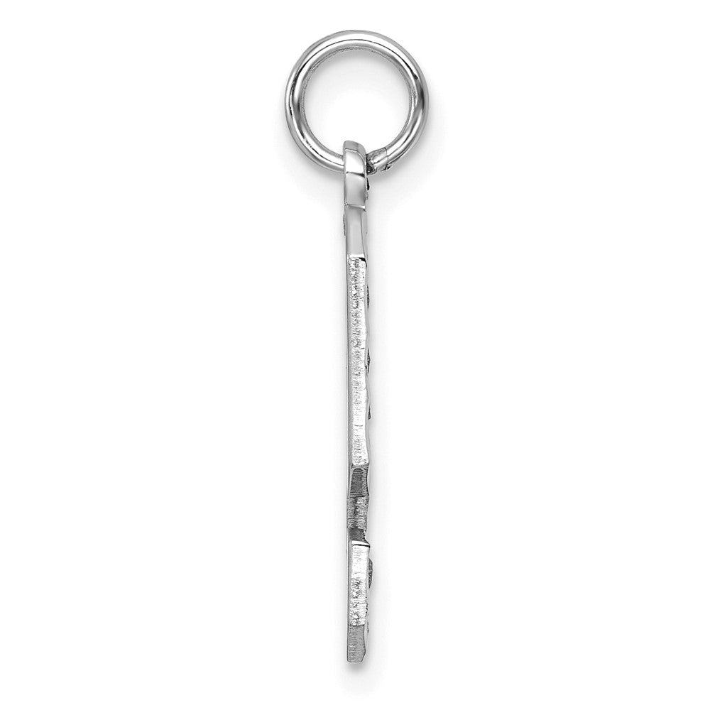 14kw Large Brushed Diamond-cut Number 9 Charm